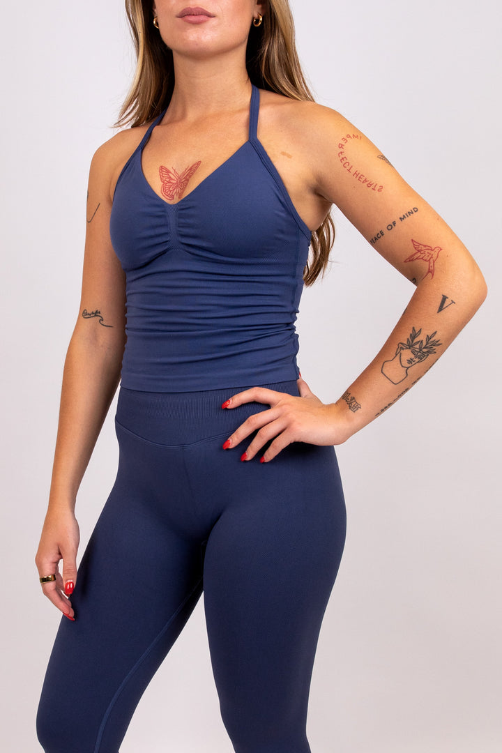 Gravity Seamless Sport Topp & Tights Set - Blue Grey