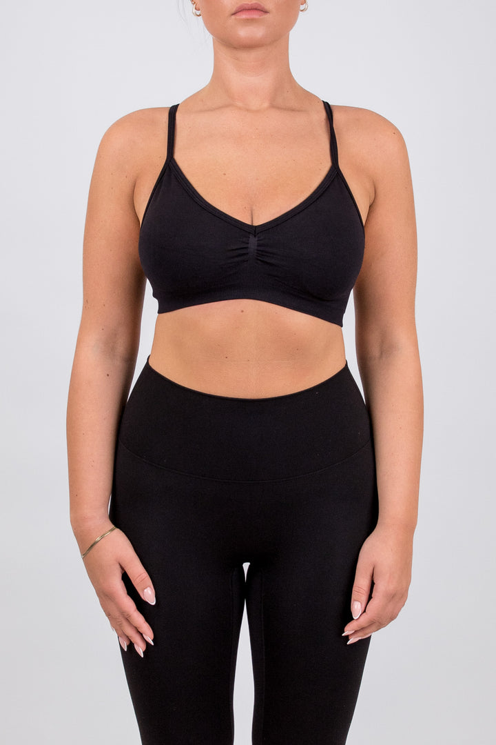 Éra Seamless Scrunch Sport-BH Black