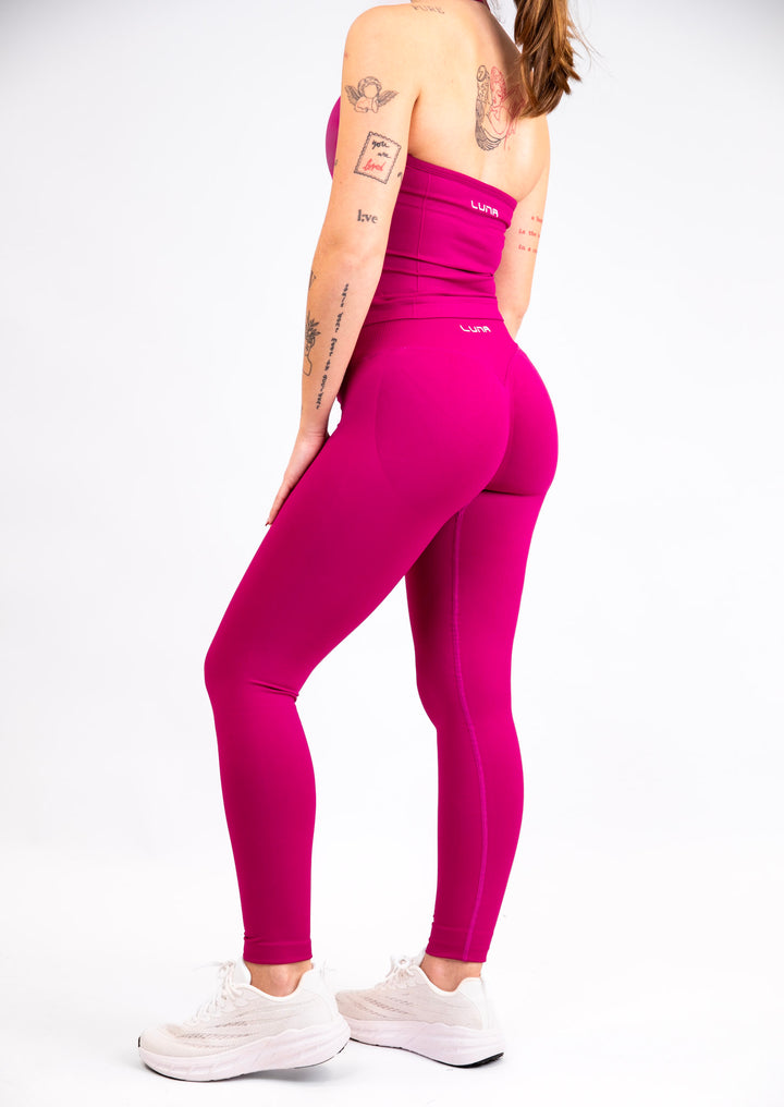 Gravity Scrunch Tights Berry Red