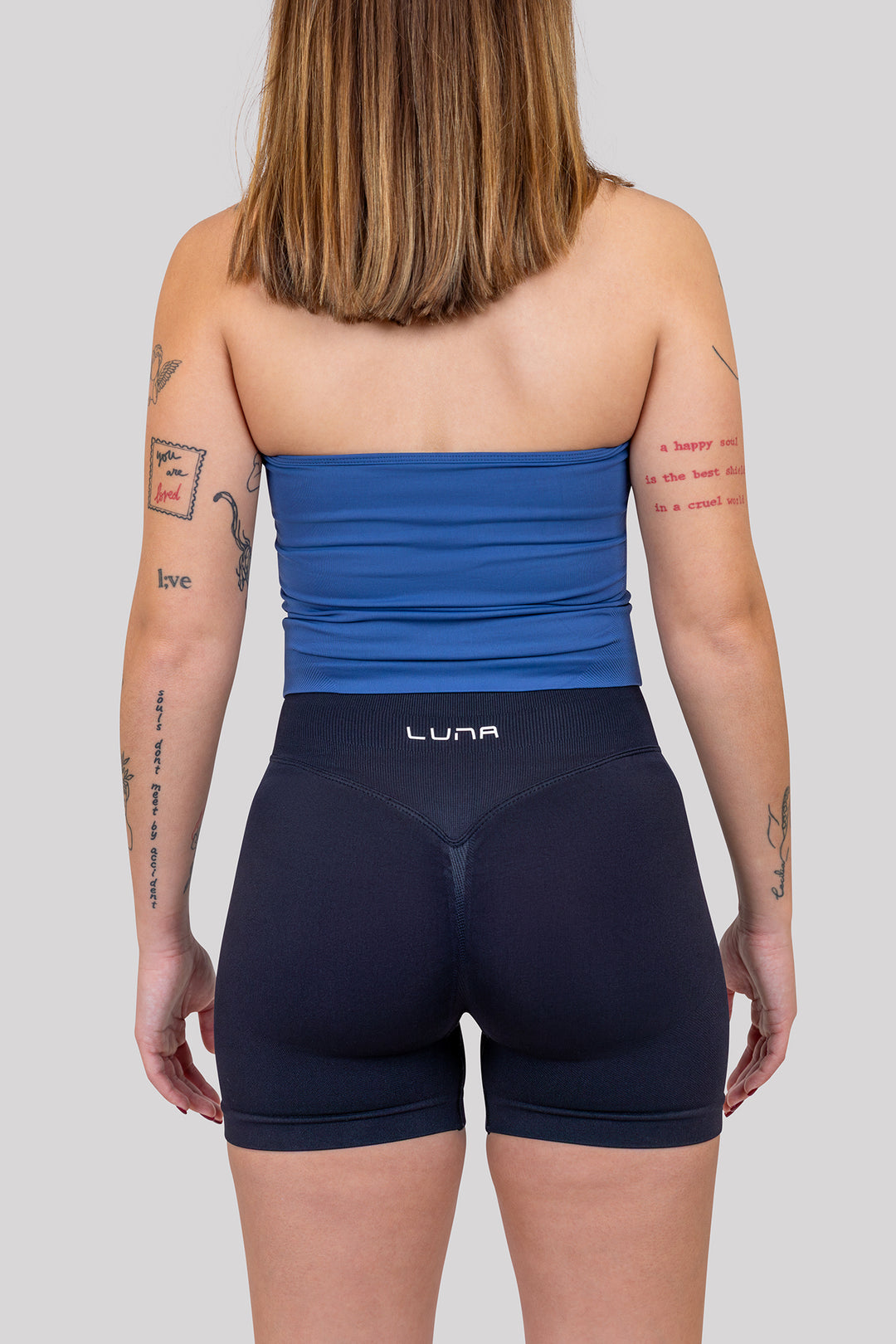 Gravity Sculpt Halter Top Blue Grey