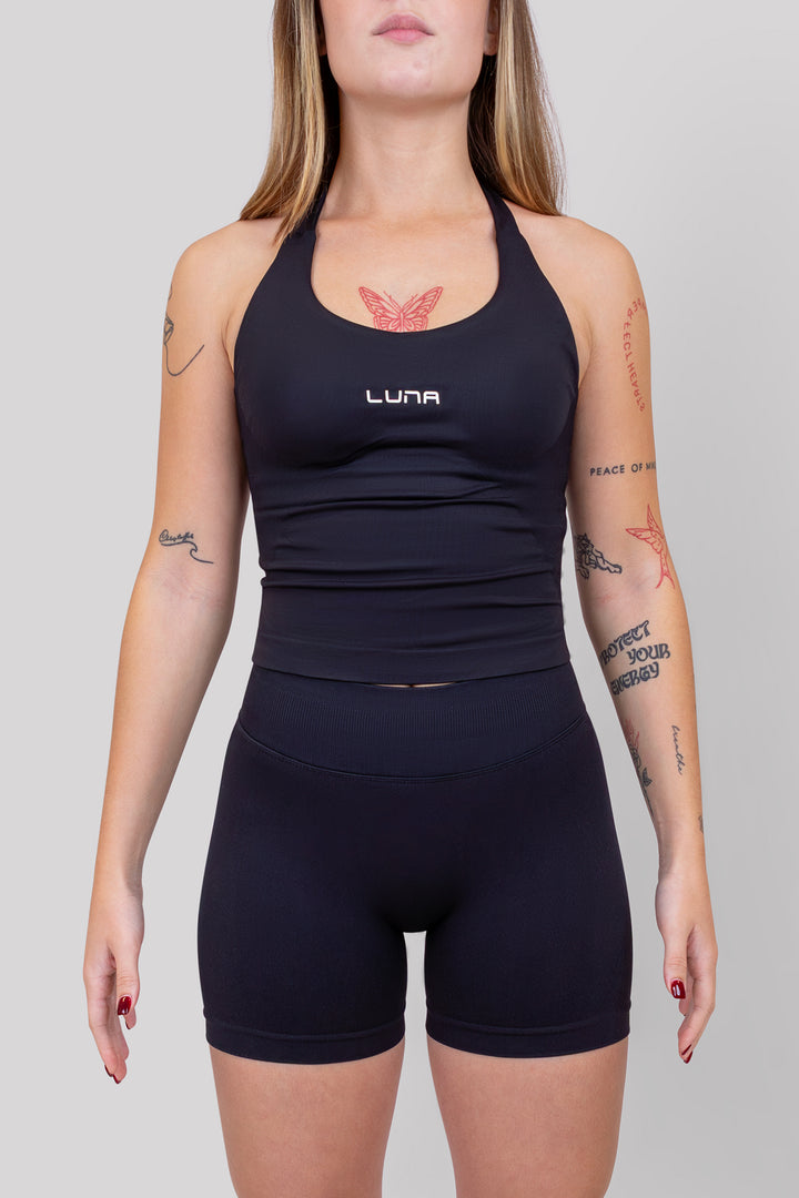 Gravity Sculpt Halter Top Black